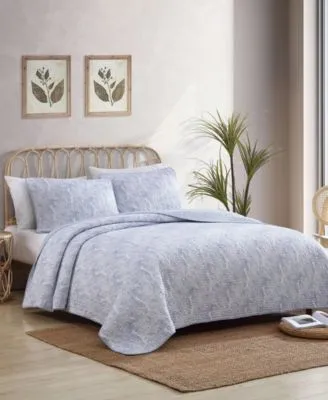 Tommy Bahama Distressed Water Leaves Quilt Set