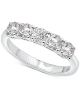 Diamond Five Stone Band (1 ct. t.w.) in 14k White Gold