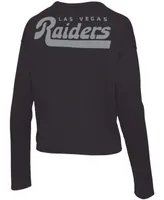 Women's Black Las Vegas Raiders Pocket Thermal Long Sleeve T-shirt