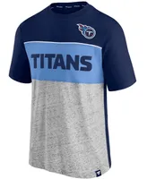 Men's Navy and Heathered Gray Tennessee Titans Colorblock T-shirt