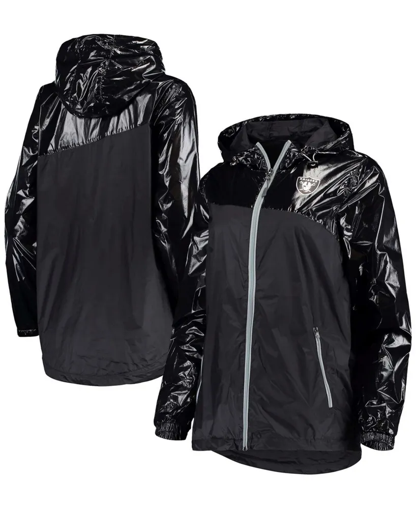 Women's WEAR by Erin Andrews Silver Las Vegas Raiders Puffer Full-Zip  Hoodie Jacket