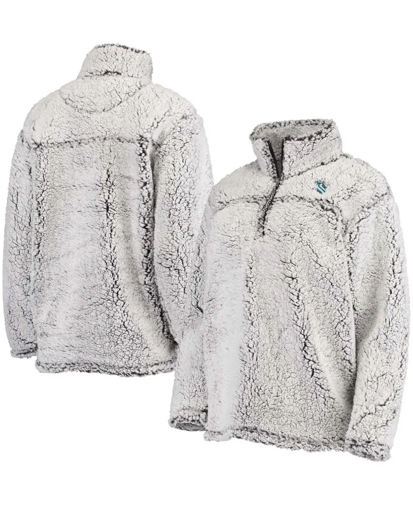 Women's Gray Seattle Kraken Sherpa Quarter-Zip Jacket