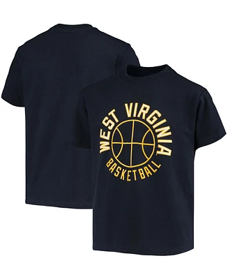 Big Boys and Girls Navy West Virginia Mountaineers Basketball T-shirt