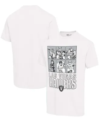 Unisex White Las Vegas Raiders Disney Marvel Avengers Line-Up T-shirt