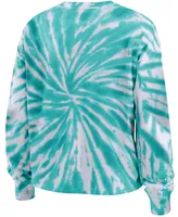 Women's Light Blue Seattle Kraken Tie-Dye Long Sleeve T-shirt