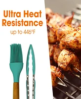 Silicone Spatula with Wooden Handles Set