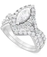 Diamond Marquise Bridal Set (2 ct. t.w.) in 14k White Gold