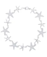 Cubic Zirconia Star Bracelet in Fine Gold Plate or Fine Silver Plate