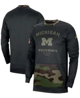 Men's Black and Camo Michigan Wolverines Military-Inspired Appreciation Performance Pullover Sweatshirt