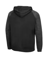 Men's Black Wisconsin Badgers Blackout 3.0 Tonal Raglan Pullover Hoodie