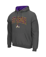 Men's Charcoal Ecu Pirates Arch and Logo Pullover Hoodie