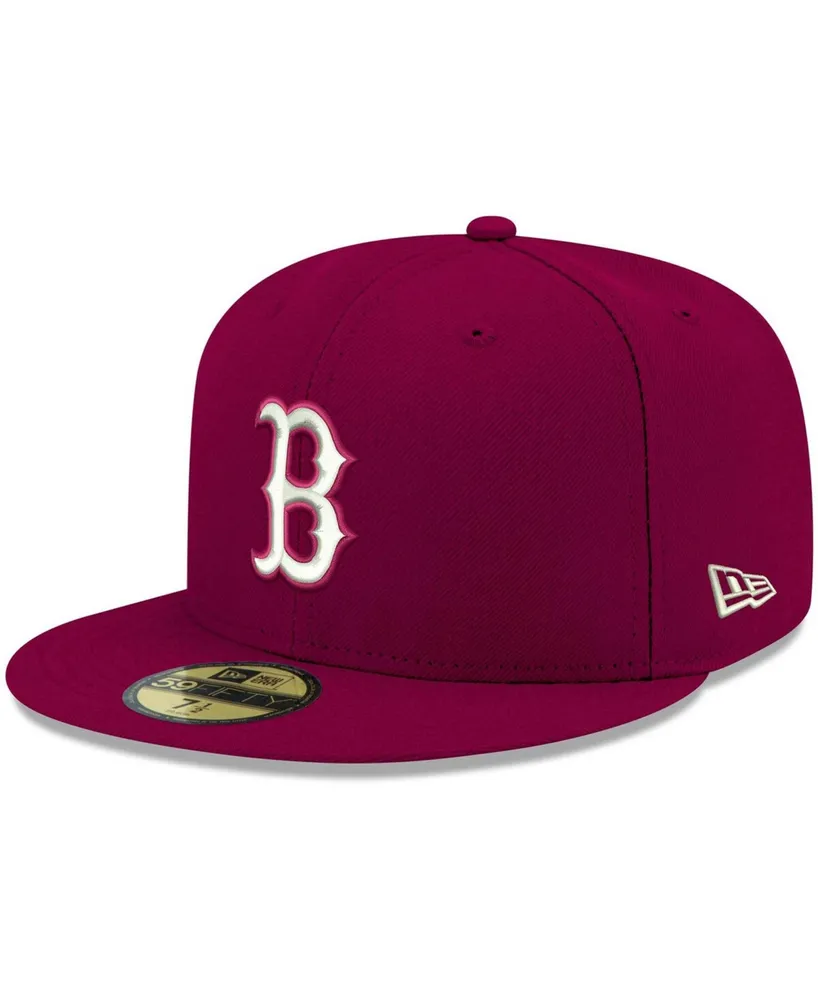 Men's Cardinal Boston Red Sox Logo White 59FIFTY Fitted Hat