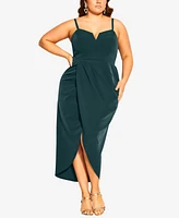 City Chic Women's Sassy V Dress