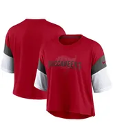 Women's Nike Red, White Tampa Bay Buccaneers Nickname Tri-Blend Performance Crop Top