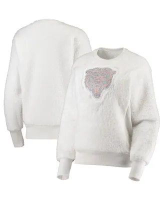 Women's White Chicago Bears Milestone Tracker Pullover Sweatshirt