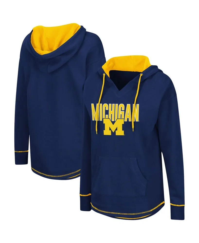 Women's Navy Michigan Wolverines Tunic Pullover Hoodie