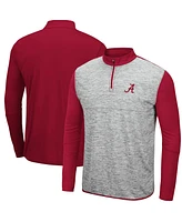 Men's Heathered Gray, Crimson Alabama Tide Prospect Quarter-Zip Jacket