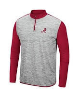 Men's Heathered Gray, Crimson Alabama Tide Prospect Quarter-Zip Jacket