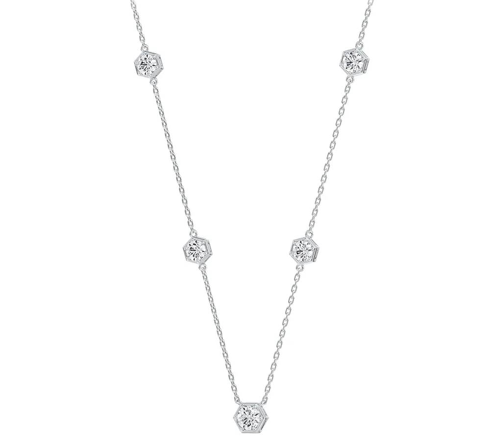 Portfolio by De Beers Forevermark Diamond Honeycomb Station Statement Necklace (7/8 ct. t.w.) in 14k White or Yellow Gold, 16" + 2" extender