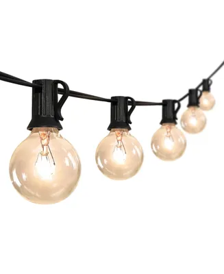 25-Light Indoor and Outdoor Contemporary Rustic Incandescent G40 Bistro Globe Bulb String Lights