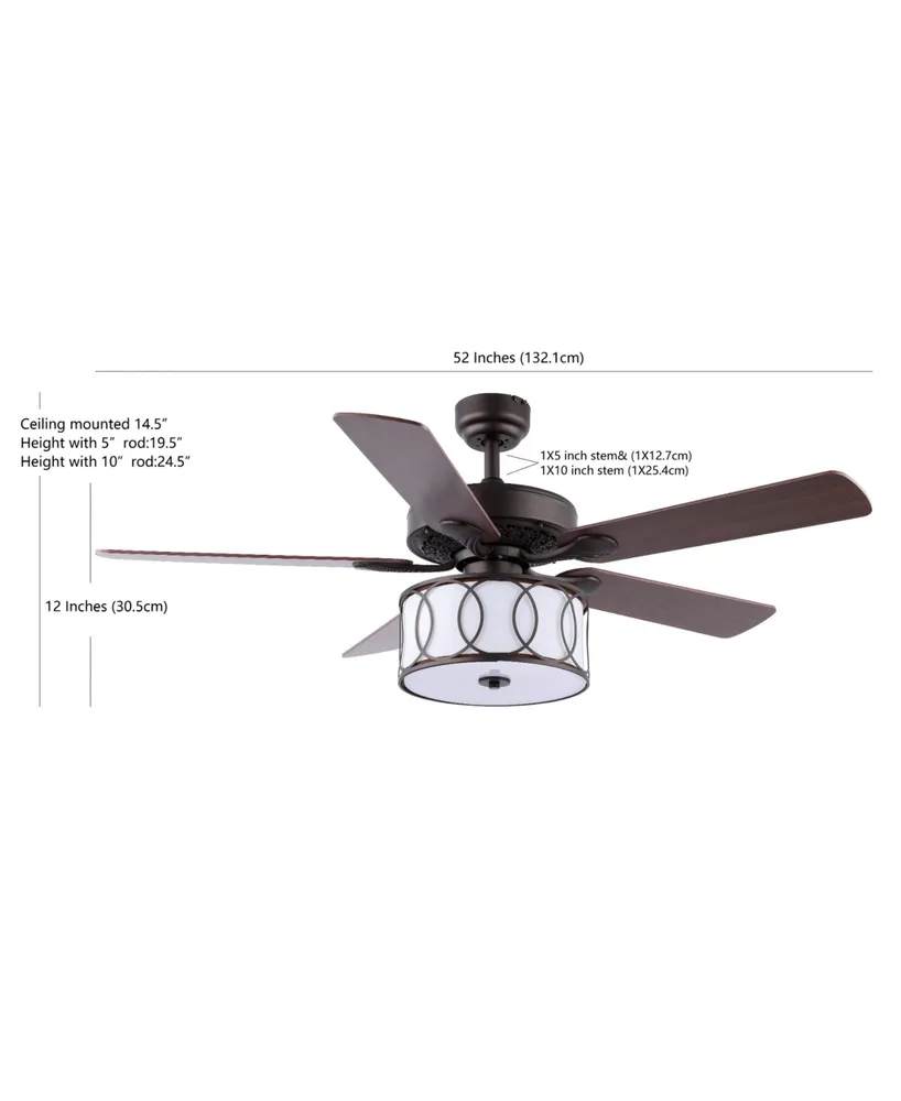 Circe 3-Light Transitional Glam Drum Shade Led Ceiling Fan with Remote