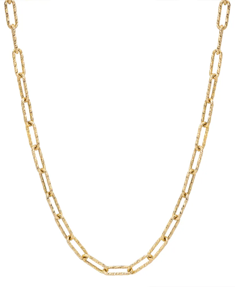 Paperclip Link 20" Chain Necklace in 10k Gold