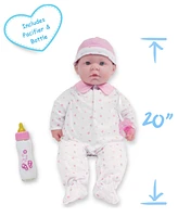 La Baby Caucasian 20" Soft Body Baby Doll Pink Outfit