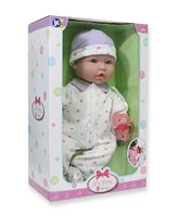 La Baby Caucasian 16" Soft Body Baby Doll Purple Outfit