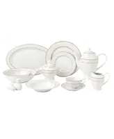Dinnerware Fine China Service for 8 People-Lia, Set of 57 - Gold