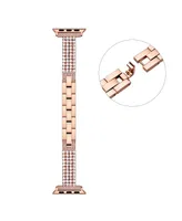 Posh Tech Mia Rose Gold Plated Rhinestone Bracelet Band for Apple Watch, 42mm-44mm