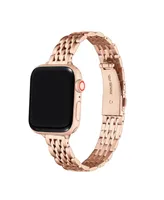 Posh Tech Rainey Skinny Rose Gold Plated Stainless Steel Alloy Link Band for Apple Watch, 38mm-40mm