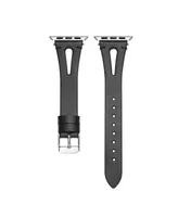 Posh Tech Sage Black Genuine Leather Band for Apple Watch, 42mm-44mm