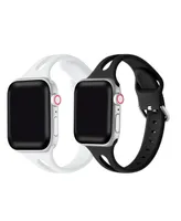 Posh Tech Alex 2-Pack White and Black Silicone Bands for Apple Watch