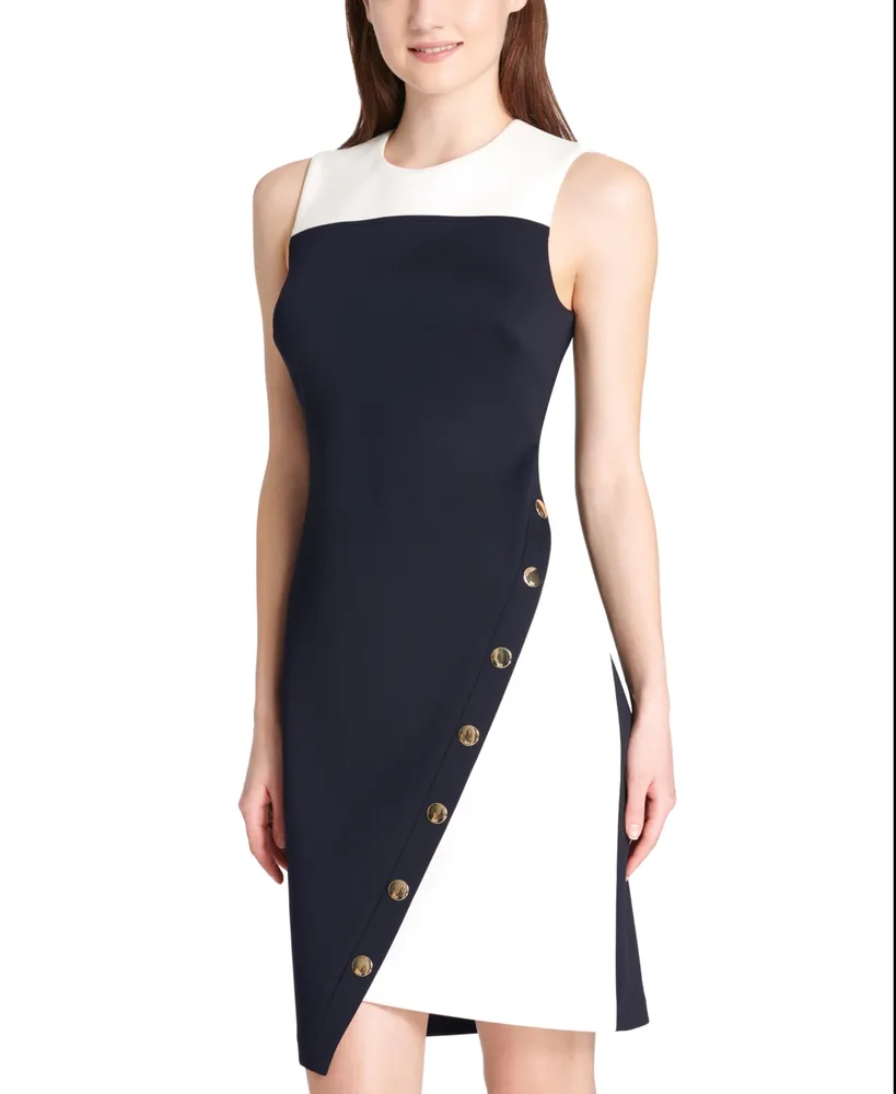 Tommy Hilfiger Colorblocked Asymmetrical Dress