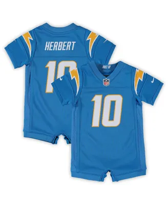 Infant Justin Herbert Powder Blue Los Angeles Chargers Game Romper Jersey