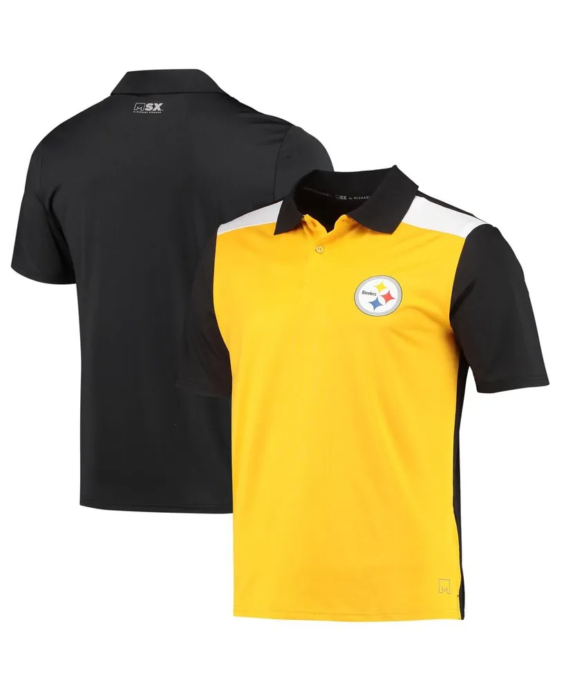 Men's Gold and Black Pittsburgh Steelers Challenge Color Block Performance Polo