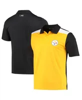 Men's Gold and Black Pittsburgh Steelers Challenge Color Block Performance Polo