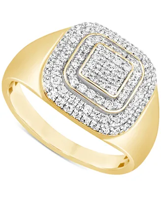 Men's Diamond Concentric Cluster Ring (1 ct. t.w.) in 10k Gold