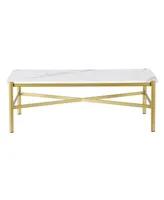 Braxton Coffee Table, 46" x 20" - Gold