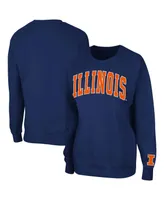 Women's Navy Illinois Fighting Illini Campanile Pullover Sweatshirt