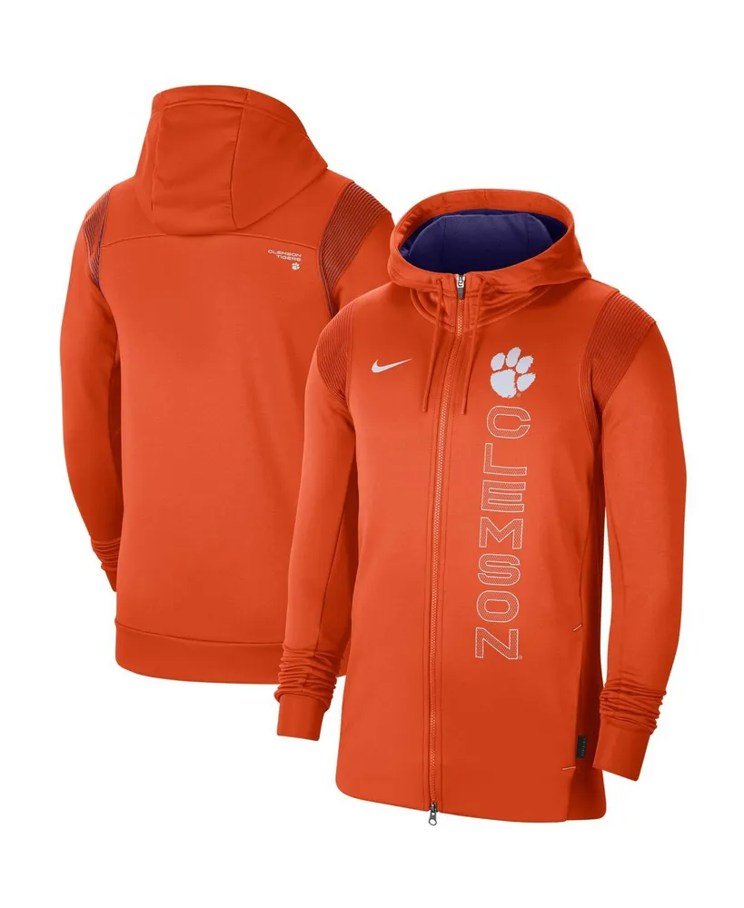 Men's Orange Clemson Tigers 2021 Sideline Performance Full-Zip Hoodie