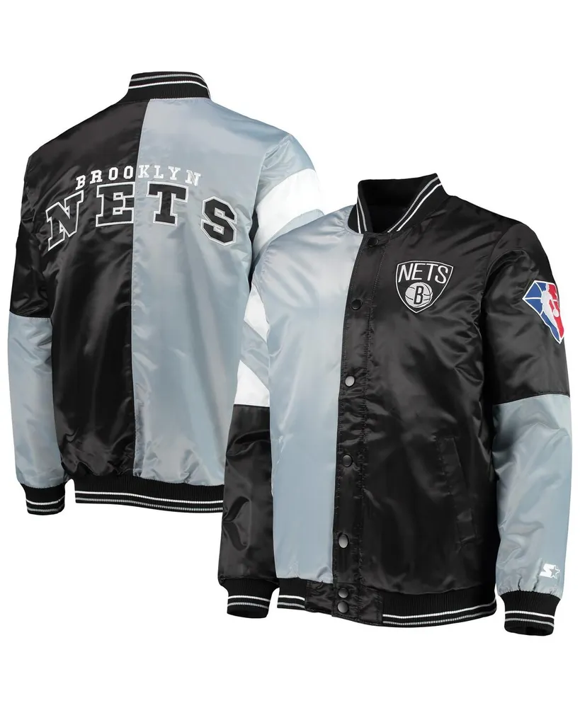 Starter Men's Gray Los Angeles Dodgers Slider Satin Full-Snap Varsity Jacket  - Macy's