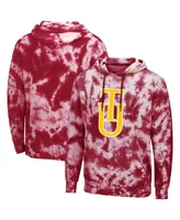 Men's Crimson Tuskegee Golden Tigers Tie-Dye Pullover Hoodie