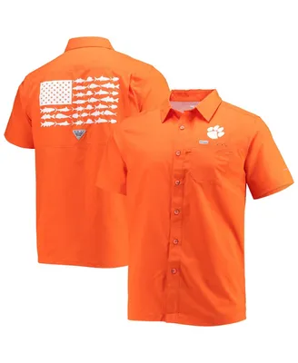 Men's Orange Clemson Tigers Slack Tide Camp Button-Up Shirt