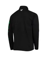 Men's Black Oregon Ducks Terminal Tackle Fleece Raglan Omni-Shade Quarter-Zip Jacket