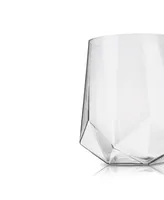 Viski Raye Faceted Crystal Wine Glass, Set of 2, 20 Oz