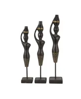 Wood Bohemian Sculptures, Set of 3