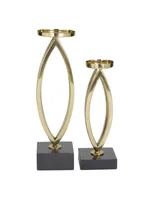 Stainless Steel Candle Holder, Set of 2 - Gold