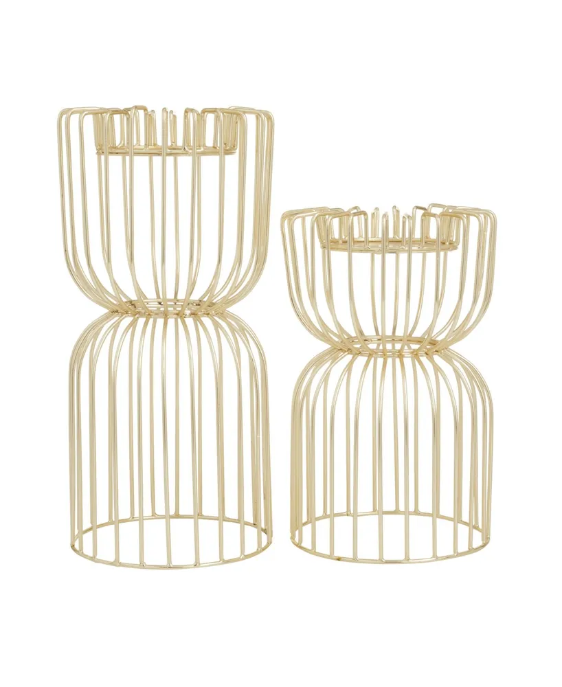 CosmoLiving by Cosmopolitan Glam Candle Holder, Set of 2 - Gold