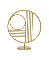 Metal Contemporary Abstract Sculpture, 14" x 5" - Gold